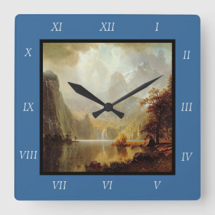 Horloge Carrée Tableau d'Albert Bierstadt, Dans les montagnes 186