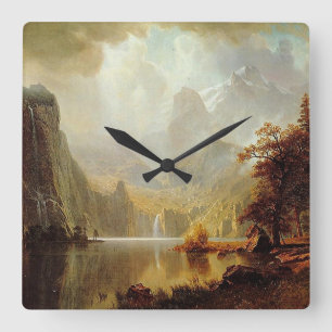 Horloge Carrée Tableau d'Albert Bierstadt, Dans les montagnes 186