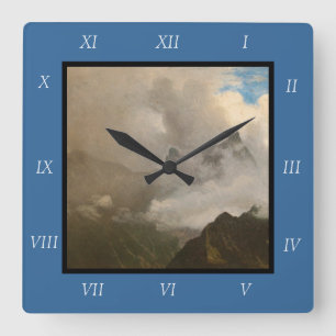 Horloge Carrée Tableau d'Albert Bierstadt, Mountain Mist, 1868 C