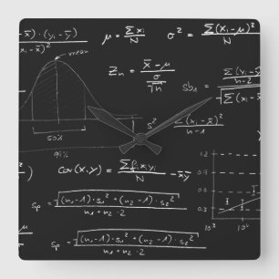 Horloge Carrée Tableau noir Statistiques