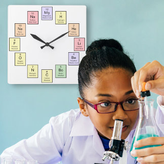 Horloge Carrée Tableau périodique de chimie