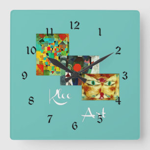 Horloge Carrée Tableaux célèbres de Paul Klee