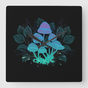 Horloge Carrée Tabourets dans Bushes