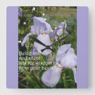 Horloge Carrée Tact and Silent Inspirational Quota Purple Iris