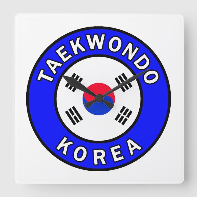 Horloge Carrée Taekwondo (Recto)