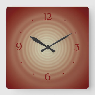 Horloge Carrée Tan avec le centre de rotation du citron>Horloge m