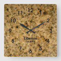 Tan Granite Pattern Acrylic Wall Clock