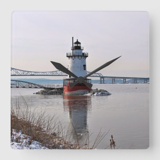 Horloge Carrée Tarrytown Lighthouse, New York Wall Clock (Recto)