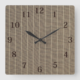 Horloge Carrée Taupe classique avec bande