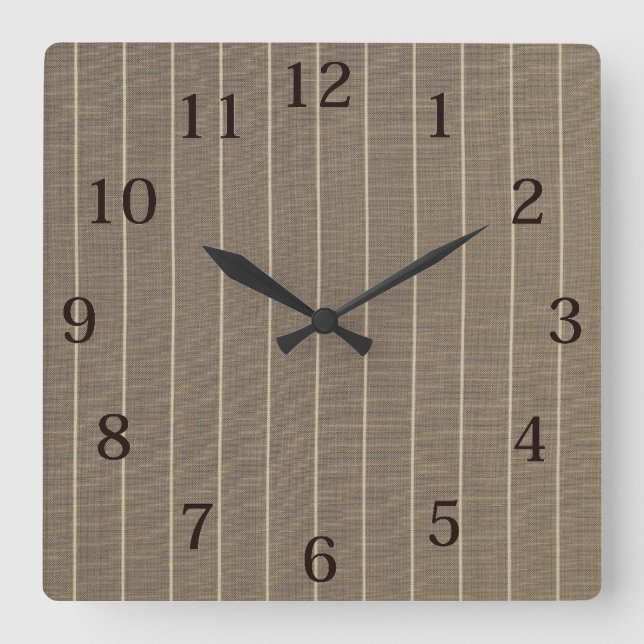 Horloge Carrée Taupe classique avec bande (Recto)
