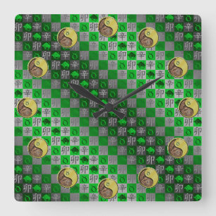 Horloge Carrée Taureau & Lapin Métal