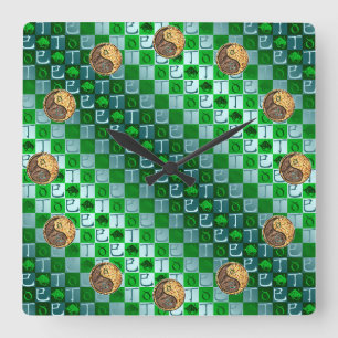Horloge Carrée Taureau & Serpent de feu