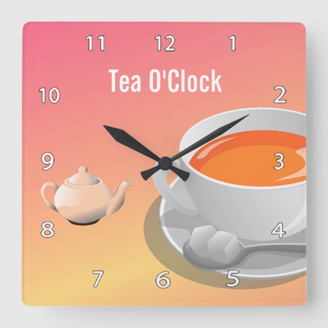Horloge Carrée Tea Lovers Wall Clock (Recto)