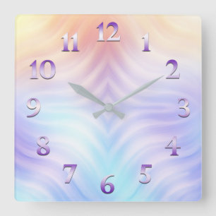 Horloge Carrée Teal orange lavender