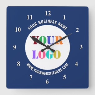 Horloge Carrée Téléchargez le logo de votre entreprise Ajouter du
