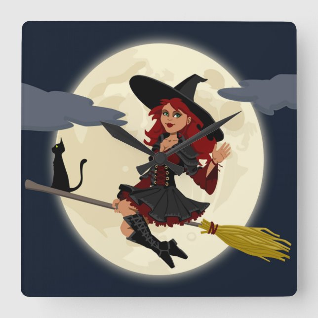 HORLOGE CARRÉE TÉMOIN HALLOWEEN REDHEADED (Recto)