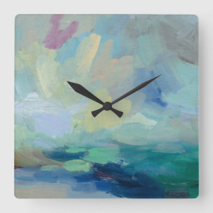 Horloge Carrée Tempête I impression Abstraite   Silvia Vassileva