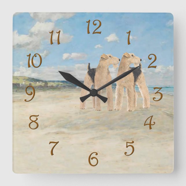 Horloge Carrée Temps de Plage (Recto)