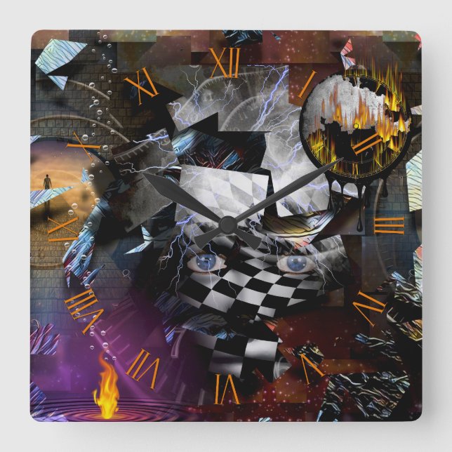 Horloge Carrée Temps et imagination (Recto)