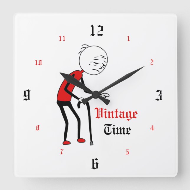 Horloge Carrée Temps Vintage (Recto)