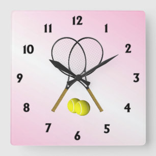 Horloge Carrée Tennis Rose Sports