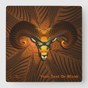 Horloge Carrée Tête de bélier