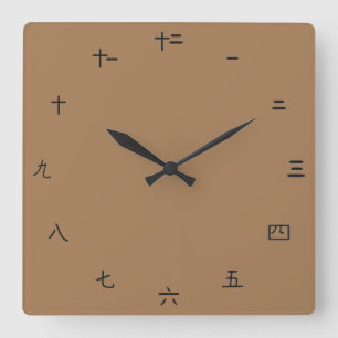 Horloge Carrée Tête d'horloge des nombres chinois simples
