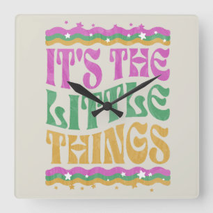 Horloge Carrée Texte ondulé tendance affirmation inspirante Boho