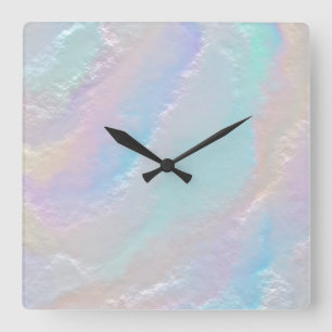Horloge Carrée Texture arc-en-ciel Abstraite