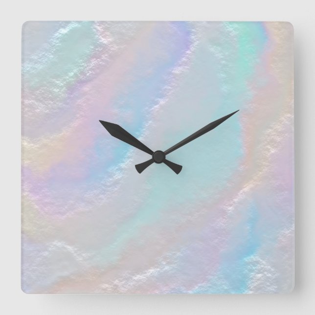 Horloge Carrée Texture arc-en-ciel Abstraite (Recto)