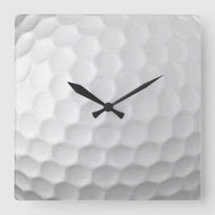 Horloge Carrée Texture de balle de golf blanche et alvéolée