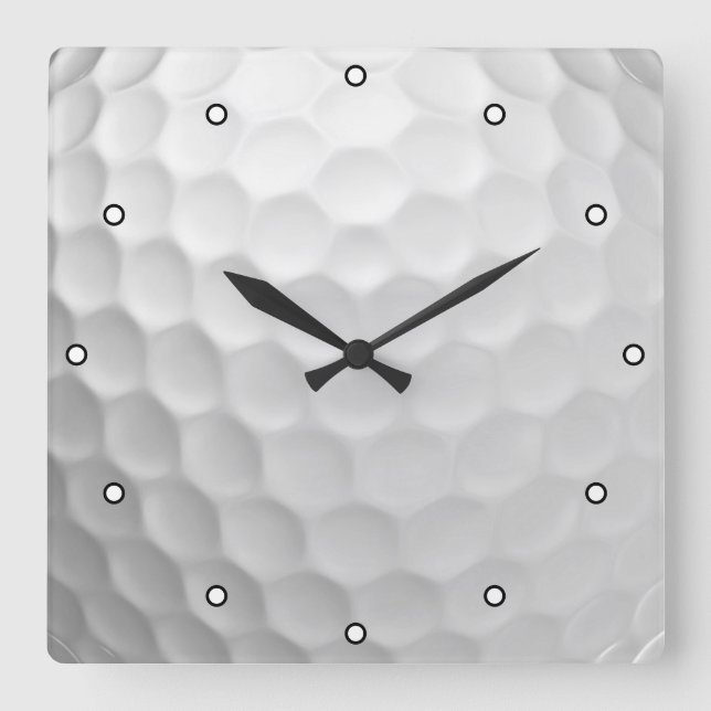 Horloge Carrée Texture de balle de golf blanche gaufree (Recto)