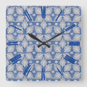 Horloge Carrée Texture de Denim avec Motif de répétition de dente