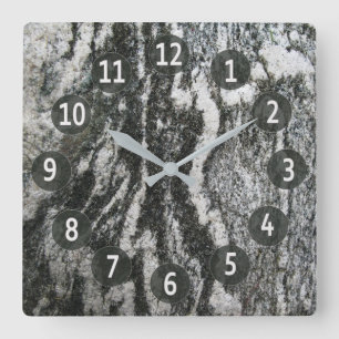 Horloge Carrée Texture féline décorative de roche de géologie