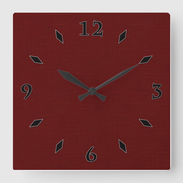 Horloge Carrée Textured dark red, red-brown. (Recto)