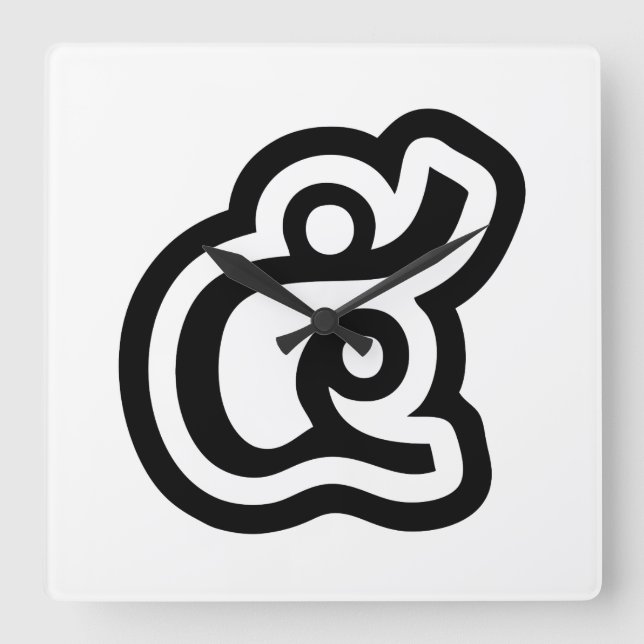 Horloge Carrée Thailande Numéro 5 / Cinq / ๕ (Haa/Ha) Script Thaï (Recto)