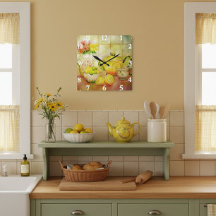 Horloge Carrée Thé au citron 