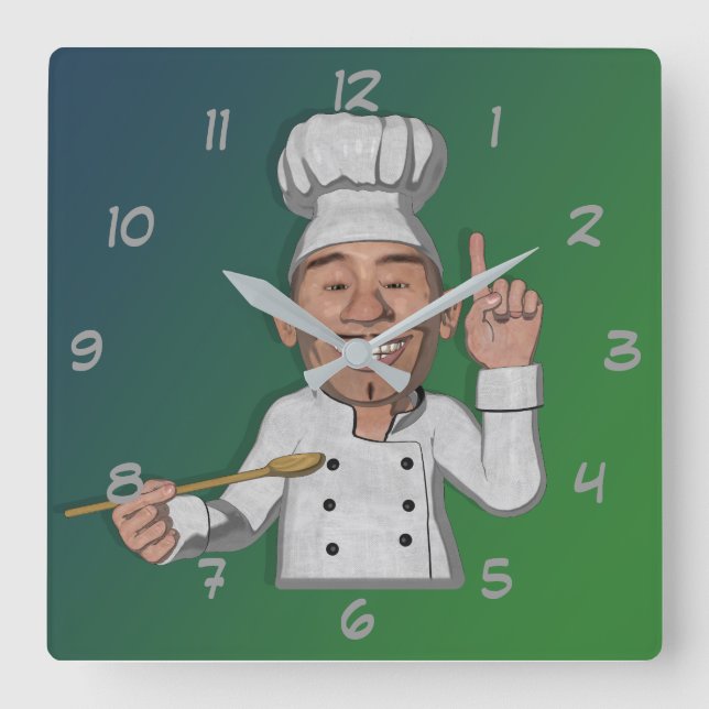 Horloge Carrée The Chef 2 (Recto)