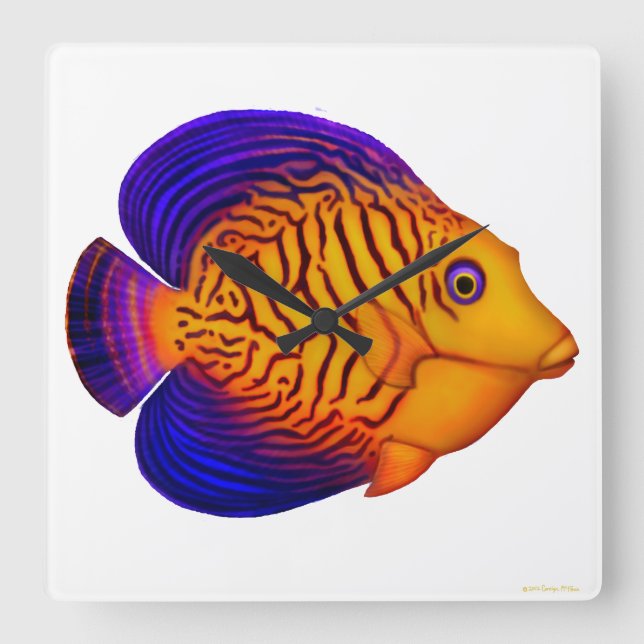 Horloge Carrée The Chevron Tang Reef Fish Wall Clock (Recto)