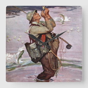 Horloge Carrée The Fish are jumping