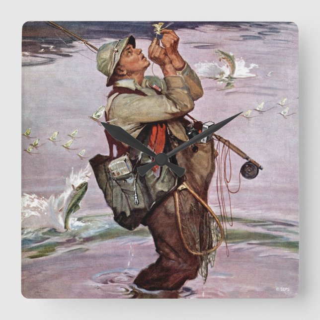 Horloge Carrée The Fish are jumping (Recto)