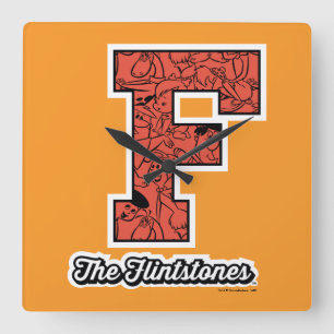 Horloge Carrée The Flintstones   Collegiate Style Monogram