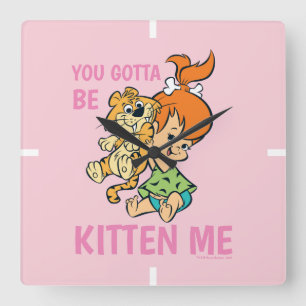 Horloge Carrée The Flintstones   Pebbles & Her Tiger