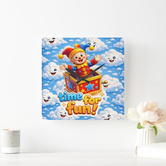 Horloge Carrée The golden toy box nursery wall clock (Maison)