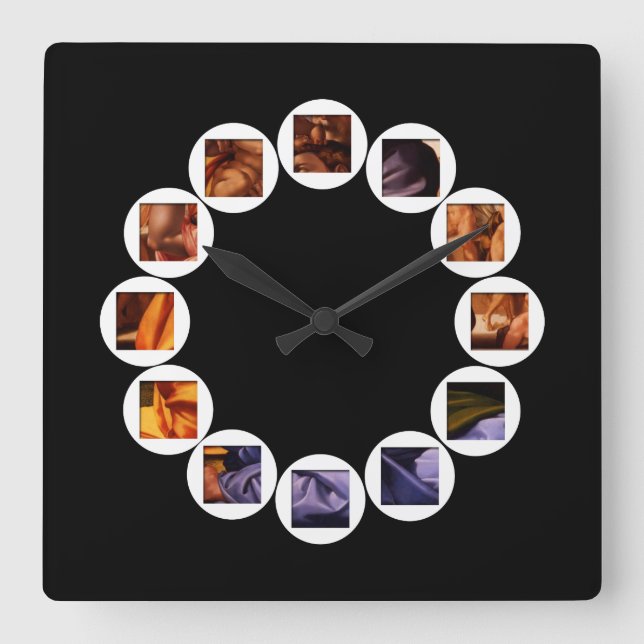 Horloge Carrée The Hidden Doni Tondo by Michelangelo Square Clock (Recto)