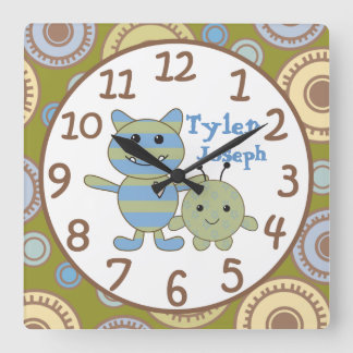 Horloge Carrée The Little Monster Baby Wall Clock
