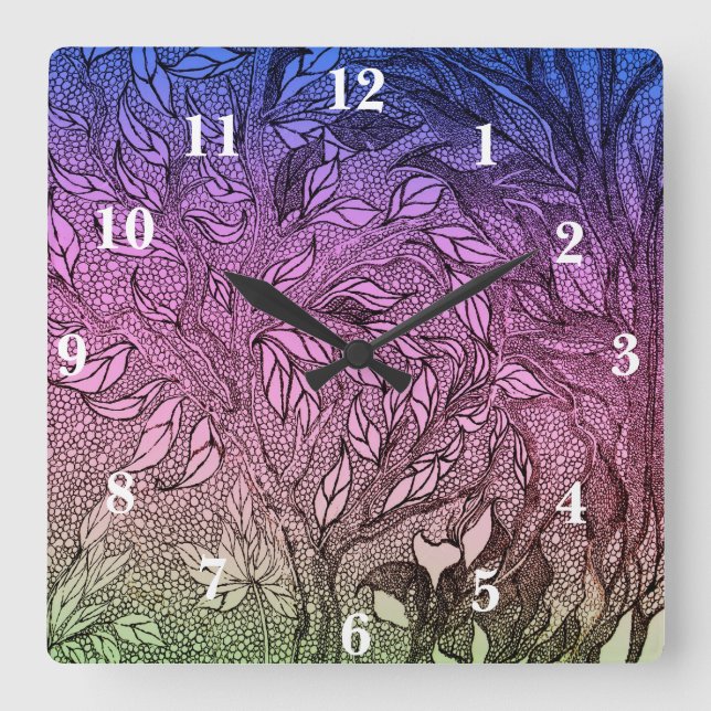 Horloge Carrée The Living Tree (Recto)