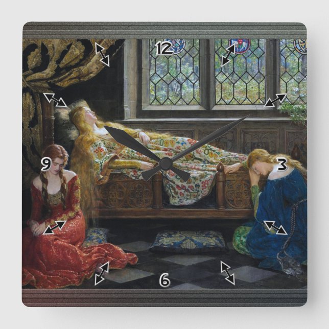 Horloge Carrée The Sleeping Beauty by John Collier (Recto)