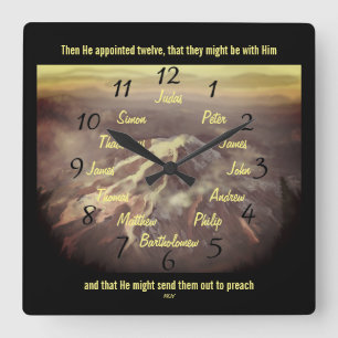 Horloge Carrée The Twelve Disciples of Jesus Square Wall Clock