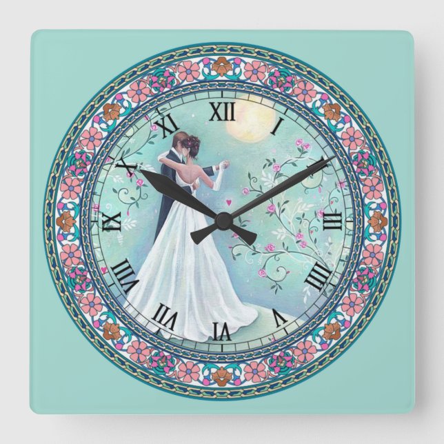 Horloge Carrée The Wedding Dance Roman Numeral (Recto)
